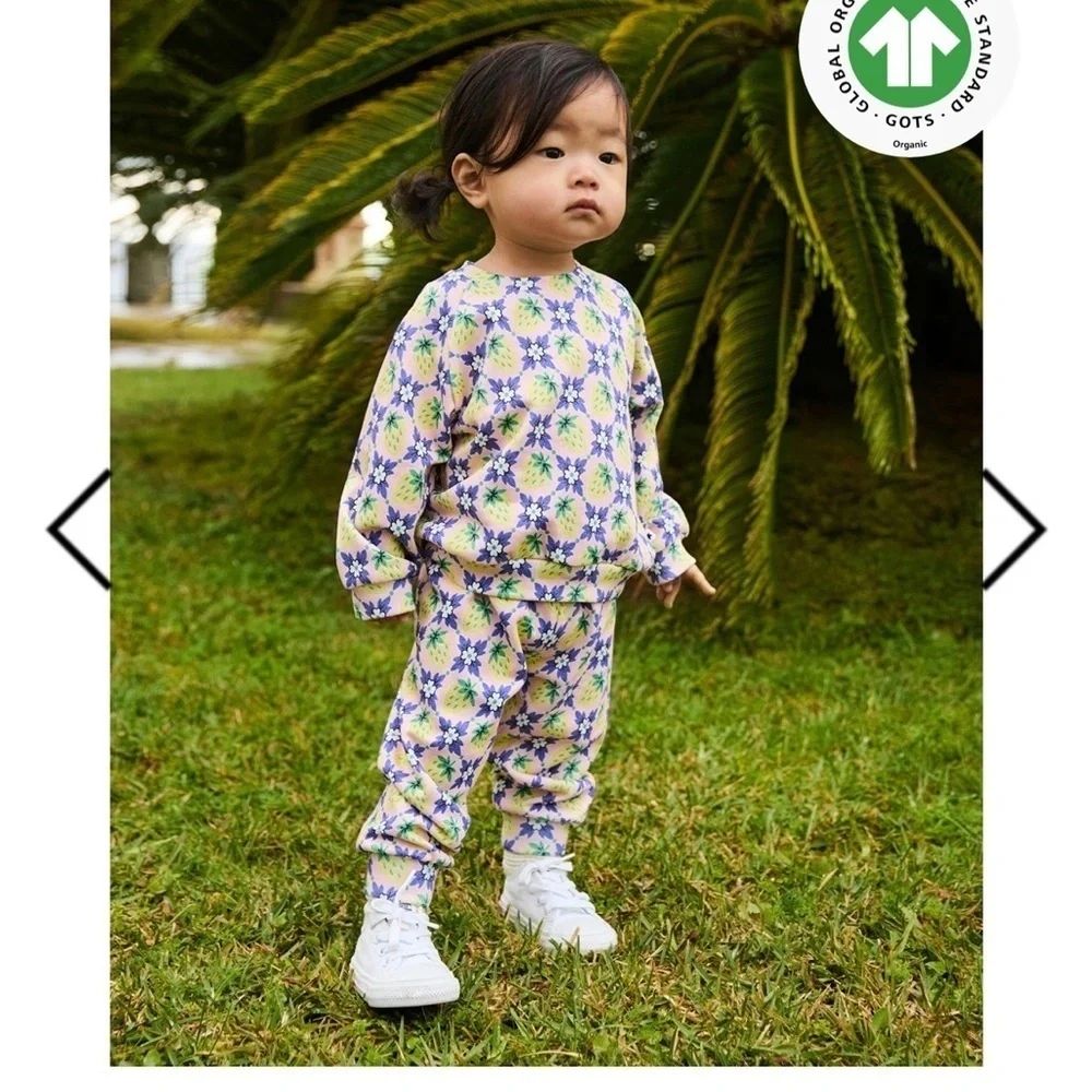 Molo Kids Purple and Yellow Floral Pants